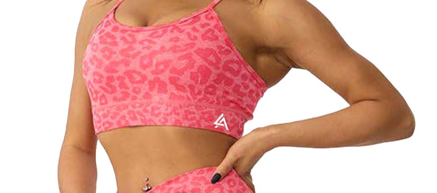 Pink Cheetah print Athletic Sports Bra